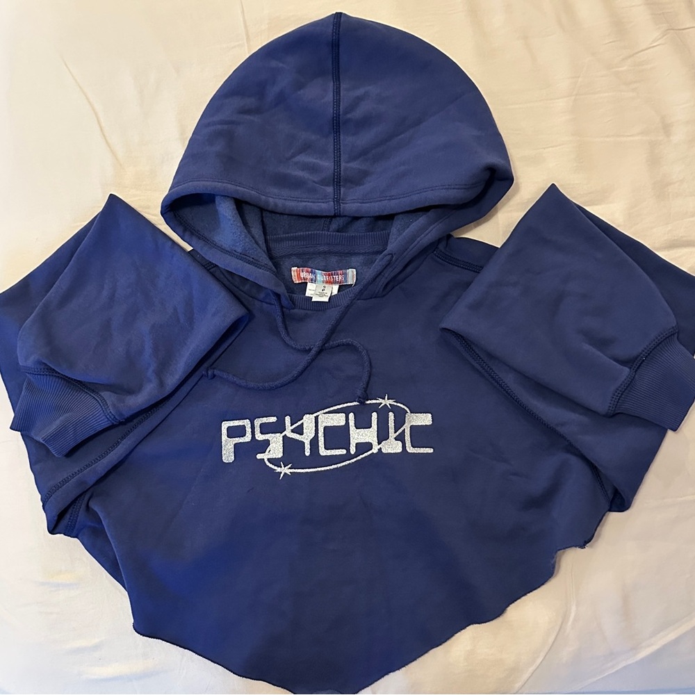 Urban Outfitters Navy Hoodie with Silver Graphic